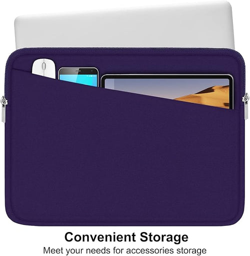 15.6 inch Laptop Sleeve, Durable Carrying Bag Protective Case Briefcase Handbag with Front Pocket, Slim Computer Cover for 15-16 Inch HP, Dell, Lenovo, Asus, Notebook, Purple