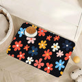 Abstract Groovy Flower Dog Food Mat for Floors,Absorbent Pet Food and Water Bowl Mats,Non-Slip Pet Feeding Mat,Pet Supplies 16" x 24"