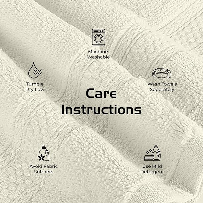 RIVERSIDE 12 Pack Premium 100% Cotton Face Wash Cloths, 12 x 12 Inches, Soft & Absorbent Face Towels for Bathroom Wash Clothes, 550 GSM, Luxury WashCloths for Showering, Body, Spa & Gym, Cannoli Cream