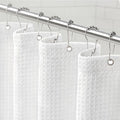 Awellife Waffle Hotel Textured White Shower Curtains for Bathroom 230 GSM Heavy Duty Fabric Liner, 72" W X 72" L Inch