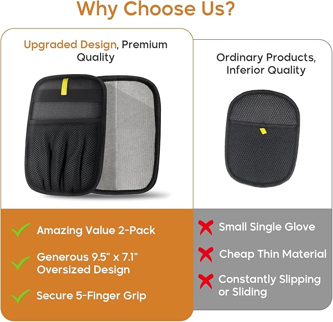 SUPVOL 【2Pcs】 Pet Hair Removal Glove for Cats & Dogs, Upgraded Five-Finger Electrostatic Pet Hair Gloves, Reusable Magic Brush Pet Hair Remover Tool for Laundry, Couch, Carpet, Car Seat, Clothing