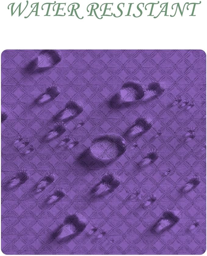 ggaimwf 72x84 Inch Solid Color Shower Curtain for Bathroom Waffle Bath Water Resistant Fabric Curtains Grape Modern Thick Shower Stall Curtain with Metal Hooks