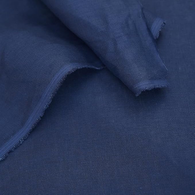 Japan Nature 100% Linen Fabric for Clothing, Home Decor, Pillow, Sofa, 55" Width, Craft by The Yard (Blue, 10 Yard)