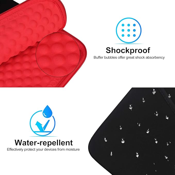 Lacdo Tablet Sleeve Case for 11 inch iPad A16 / 11 inchs iPad Pro M5 M4 / 11" iPad Air M3 M2 / 10.9" iPad / 10.2" iPad / 10.9" ipad Air / 11 Inch Samsung Galaxy Tab A9+ Bag, Fit Magic Keyboard, Red