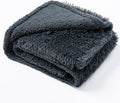 Wowchine Waterproof Dog Calming Blanket 40x28in Gray Pet Throw Blankets for Dogs Cats Fluffy Long Faux Fur Puppy Couch Cover Reversible Love Bed Mat Washable(Gray,S)