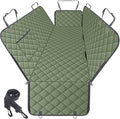 NECKORY Waterproof Dog Car Seat Cover for Back Seat - Durable, Scratch Proof Pet Hammock with Nonslip Design & Storage Pockets, Fits Cars, SUVs, Trucks- S, Green