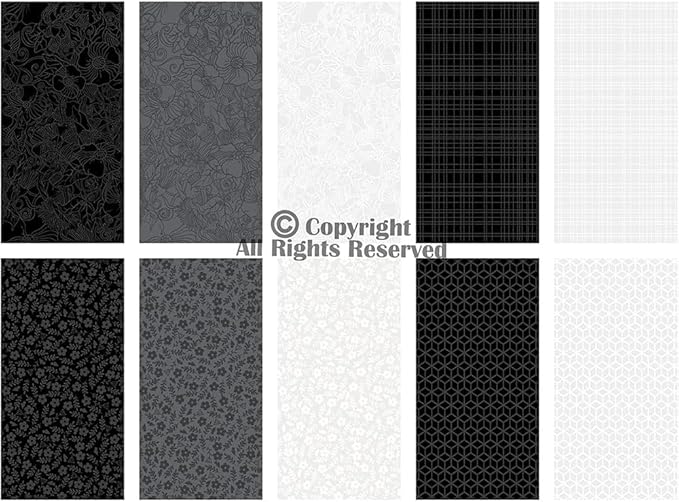 Craftido -25 Options- 100% Cotton Quilting Fabric Bundles 10pcs Fat Quarters 18”x21”-Medium Weight 5.2 oz- Soft Cotton for Quilting, Sewing Project, Patchwork, DIY Crafts – Monochrome