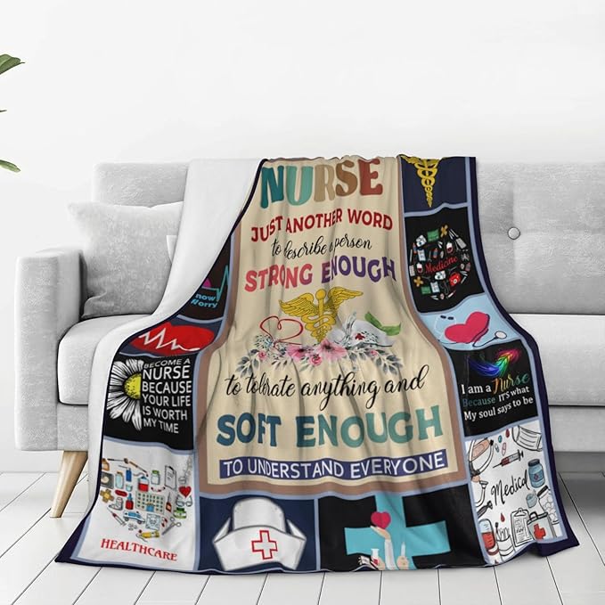 Nurse Blanket Nurse Throw Blanket Soft Fleece Flannel Bedding Gifts for Men Women Girls Adults Stuff Plush for Couch Sofa Bed Office Room Decor 60"X80"