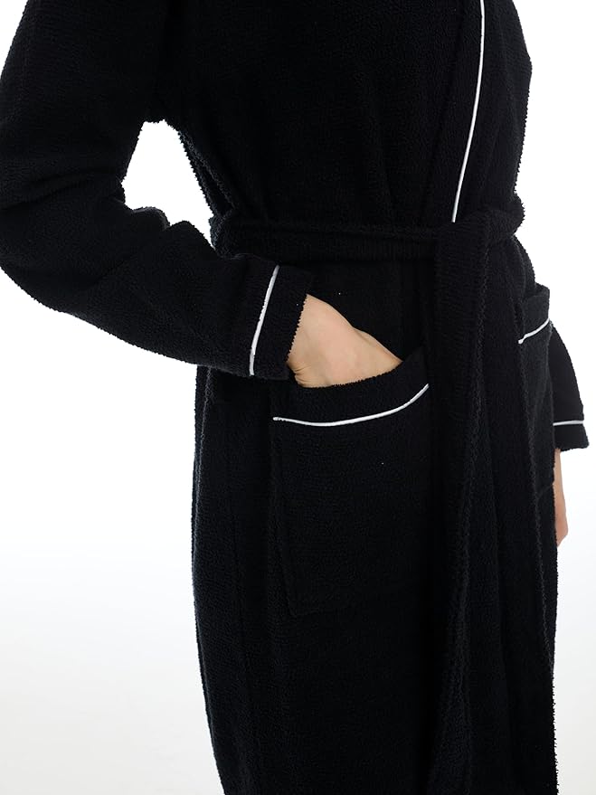 Seritaine Short Robes for Women, 100% Turkish Cotton Womens Robe, Luxury, Terry Cloth Long Spa Bathrobe