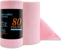 Jessy Home 80 Pack Microfiber Cleaning Cloth Roll Pink Reusable Paper Towels 12"x12" Tear Away Cloth,Microfiber Towels for Cars,Wash Cloths,Lint Free Rags for House,Kitchen,Window,Cleaning Supplies