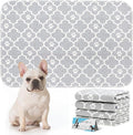 ESGPET Washable Pee Pads for Dogs - 36”x24” 4PCS, Whelping Pad for Puppy Training, Playpen Crate Bed Floor Protector, Reusable Dog Potty Pads Non-Slip, Super Absorbent & Odor Controlling, Gray Floral