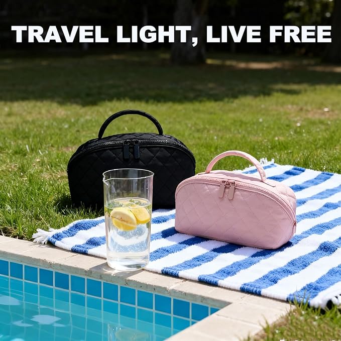 SXS LACONIC Makeup Bag,Quilted Puffer Cosmetic Bags,Travel Toiletry Bag for Women,Large Capacity Waterproof Make up Bag Set