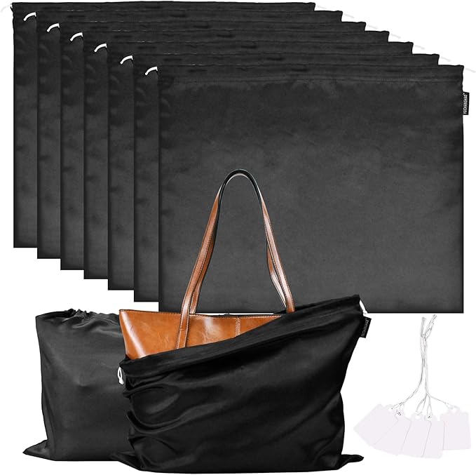 FEICHANGHAO 7 Pack Dust Bags for Handbags Storage Silk Cloth Bag With Drawstring Large Storage Pouch for Handbag Purse Shoes Boots