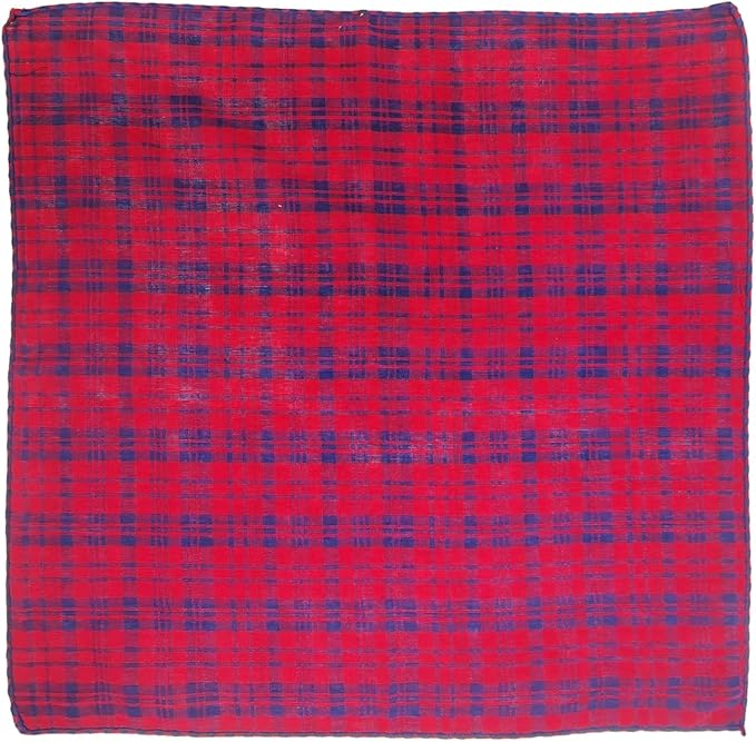 Pemilosci Double Layers Two Tones Dog Cotton Square Bandana Bibs Scarf Kerchief for Small Medium Dogs Boy or Girl - DCB18 R&B