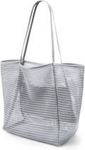 KALIDI BeachNylon Mesh Tote Bag, Casual Tote Bag Hobo Women Foldable MAX 23L Shoulder Bag For Beach Picnic Vacation