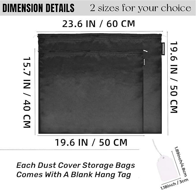 FEICHANGHAO 7 Pack Dust Bags for Handbags Storage Silk Cloth Bag With Drawstring Large Storage Pouch for Handbag Purse Shoes Boots