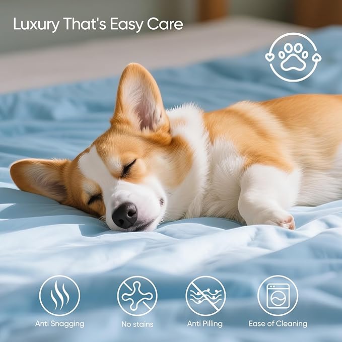 HLLBLL® Cooling Comforter, Ultra Cold Fiber Technology, All-Season Lightweight Blanket to Quickly Cool Down,Deep Sleep Throughout The Night (Aqua Blue, King/Cali King (106"x90"))