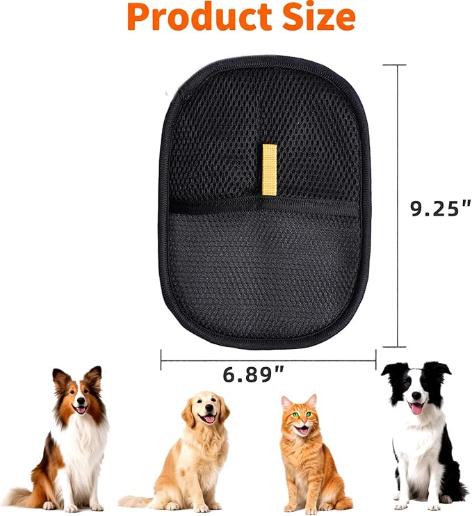 Electrostatic Pet Hair Removal Gloves, Electrostatic Pet Hair Remover Gloves, Washable & Reusable Dog Cat Hairs Gloves Mitts for Grooming Shedding Cleaning Furniture Carpet Clothes Bed Couch Seat