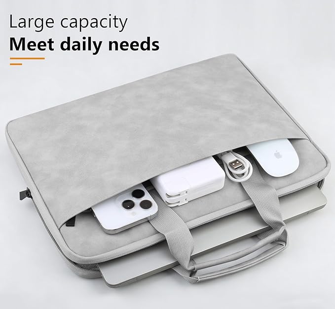 Lacdo 15-15.6 Inch Laptop Case Sleeve for HP Lenovo Dell ASUS Laptop, Aspire 15, HP Pavilion/Envy 15, Dell Latitude 15, Lenovo ThinkPad/IdeaPad 15, ASUS Vivobook Protective Computer Bag,Gray