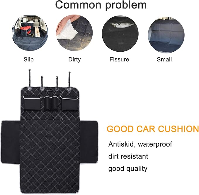 BRONZEMAN Pet Cargo Cover Liner for SUV and Car,Non Slip,Waterproof Dog Seat Cover Mat for Back Seat Trucks/SUV with Bumper Flap Protector,Large Size Universal Fit