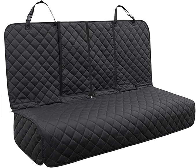 YOVEEKLE Dog Car Seat Cover, Deluxe Waterproof Pet Back Carseat Protector for Cars, SUVs, Trucks, Nonslip and Easy Cleanup Backseat Pet Cover for Automotive Rear Bench (Black)