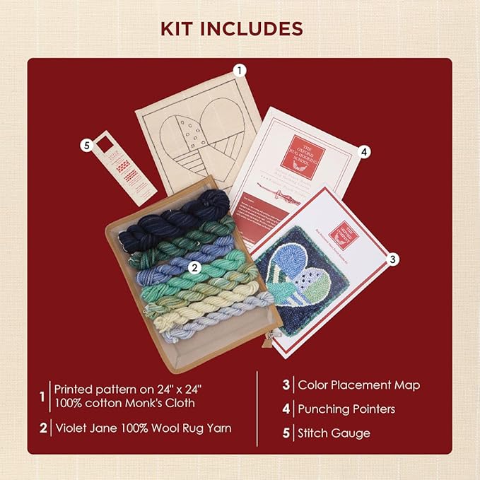 The Oxford Company Punch Needle Kit (Patchwork Blue Heart)