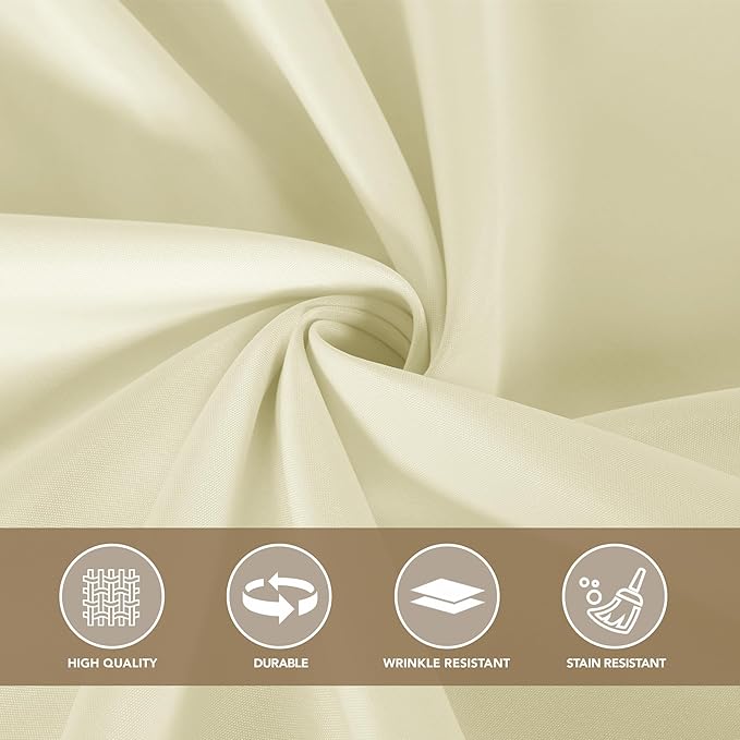 sancua Beige Tablecloths for 6 Foot Rectangle Tables, 8 Pack - Washable Polyester Fabric Table Cloth for Wedding Party, Birthday, Banquet Reception, 54x108 Inch