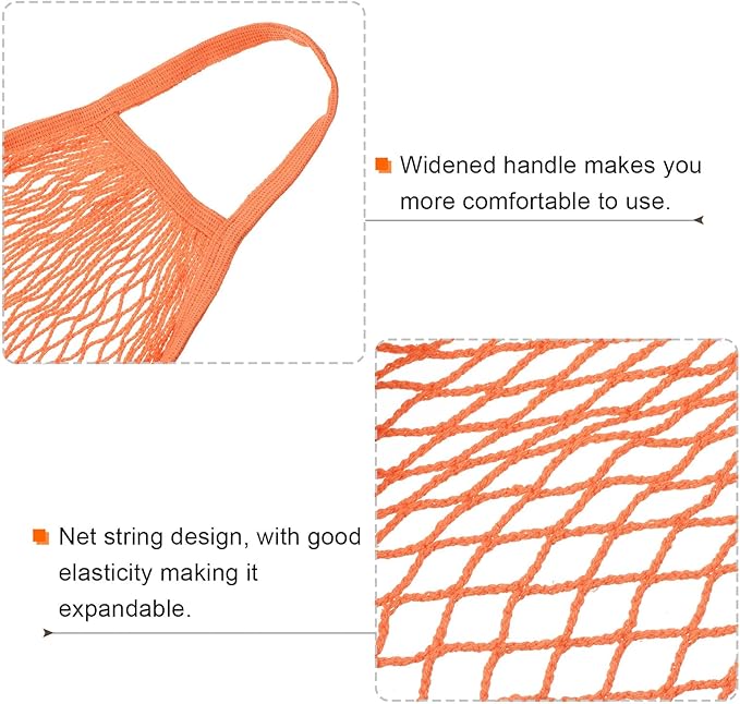 MECCANIXITY Cotton Mesh Bag Reusable Washable Mesh Net String Grocery Bags Organizer for Fruits Vegetables Shopping