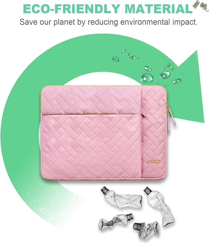 Lacdo Laptop Sleeve Case for 14 inch New MacBook Pro M5/M4/M3/M2/M1 Chips Pro Max A3434 A3112 A3401 A3185 A2918 A2992 A2779 2025-2021, 13.8" Surface Laptop 7th Copilot+PC Computer Bag, Sakura Pink