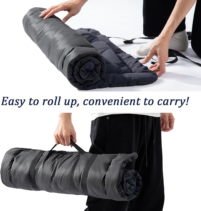 GNarbor Travel Dog Bed, Portable Waterproof Anti-Slip Dog Camping Bed Mat with Carry Handles for cat or Other pet, Machine Washable, 36 * 23” Dark Blue