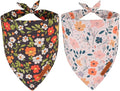 ADOGGYGO Floral Dog Bandana, Black Pink Flower Pet Scarf, Premium Durable Fabric, Cute Floral Bandanas for Small Dogs (Small)