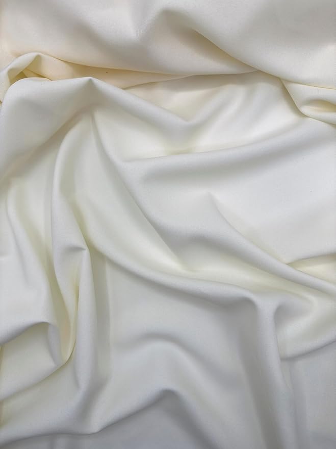 EOVEA - Polyester Poplin Fabric by The Yard – 100% Polyester, 60” Wide Durable Versatile Material for Apparel, Home Décor, Crafts, Tablecloths, Curtains, Drapes, Sewing & DIY Projects (Ivory,1 Yard)
