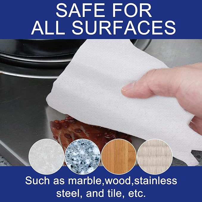 GLOYY Disposable Dish Cloth and Cleaning Handi Wipes, 100ct, Multi-Use Rags for Kitchen, Bathroom and Windows, White
