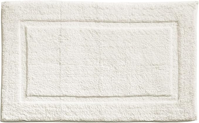 mDesign 100% Cotton Bath Mat - Soft Hotel-Style Rectangular Bathroom Floor Rug - Plush, Water Absorbent Cloth Bathmat for Outside Bathtub/Shower, Machine Washable Cotton Bath Rug, 2 Pack, Natural/Tan