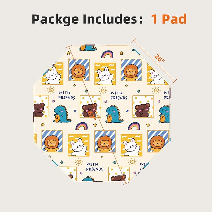 PJYuCien Washable Pee Pads for Dogs 1 Pack, 67" x 26" Octagonal Non-Slip and Leak-Proof Pee Mat, Puppy Training Pads for Whelping, Playpen, Crate, Bed （24/30/36/42'' 8 Panels Pen）