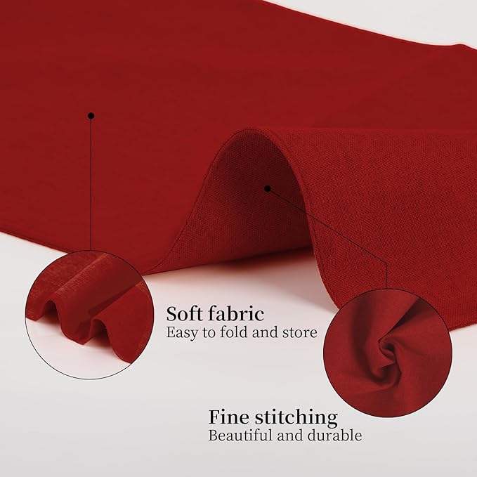 Placemats Set of 6 Linen Type Fabric Cloth Placemats, 19 x 13 Inch Double Layered Thick Wrinkle Free Heat Resistant Table Place, for Dining, Kitchen, Party (Burgundy, 48 * 33cm)