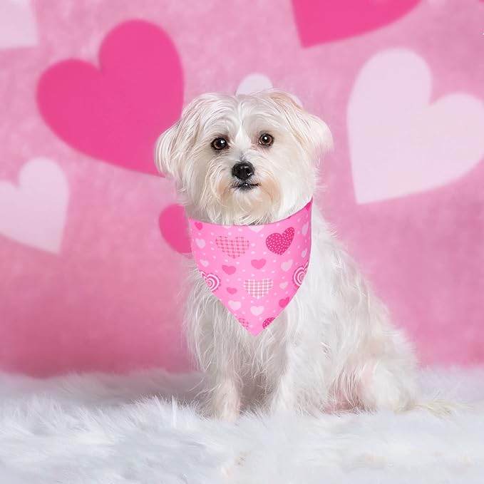 ADOGGYGO Valentine Dog Bandana, Multiple Sizes Offered, Triangle Dog Scarf Valentine Bandana for Large X-Large Dogs (X-Large)