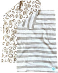 Desert Aqua || 2 Pack Double Sided || Waffle Weave Microfiber || Tea Towels || Highly Absorbent || Hanging Loop || Dish Cloths || Modern || Designer Prints || Double Sided || Cheetah & Stripes
