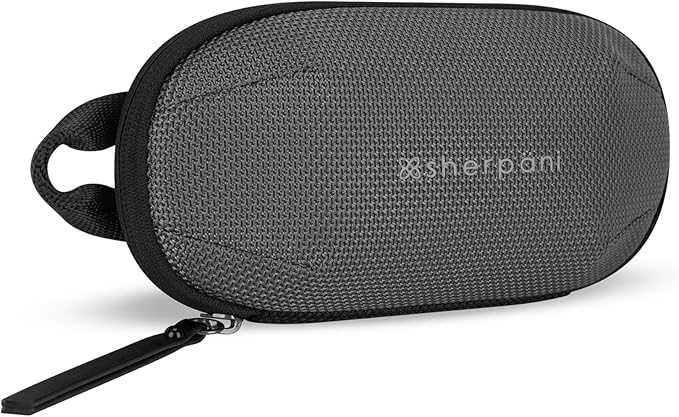 Sherpani Mini Co-Pilot, Travel Cable Bag, Cord Storage Organizer, Small Tech Pouch, Accessory Carrying Case, Travel Gift for Women (Granite Signature)