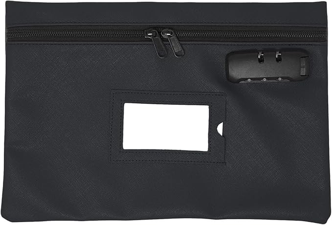 GIDABRAND Medicine Bag with Lock | 12x8 Inch Med Bag | Medication Bag for Traveling | Small Medication Travel Bag | Kids Medicine Bag | Pills Locking Zipper Pouch Storage Case Organizer (Black)