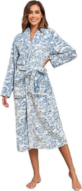 RONGTAI Womens Bathrobe Ladies Fleece Plush Warm Long Robes Fleece Nightgown Sleepwear