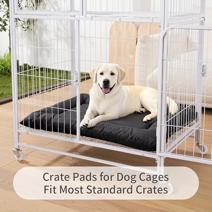 SOMAHE Dog Bed for Dog Crate Oxford Puppy Crate Pad Waterproof Pet Beds Outdoor Cage Mat Easy Rinse Black 42×28×3 Inch