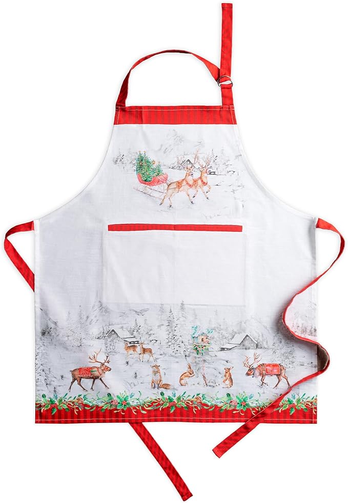 Maison d' Hermine 100% Cotton Apron for women with Pocket Kitchen Chef Apron for Men Cooking Gardening Server Waitress