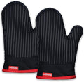 Oven Mitts Set, Oven Mitt Heat Resistant, Cotton Oven Mitts 500 Degrees, Oven Gloves for Kitchen Cooking Grill, Kitchen Mitts for Oven, Black Oven Mits Heavy Duty Thick