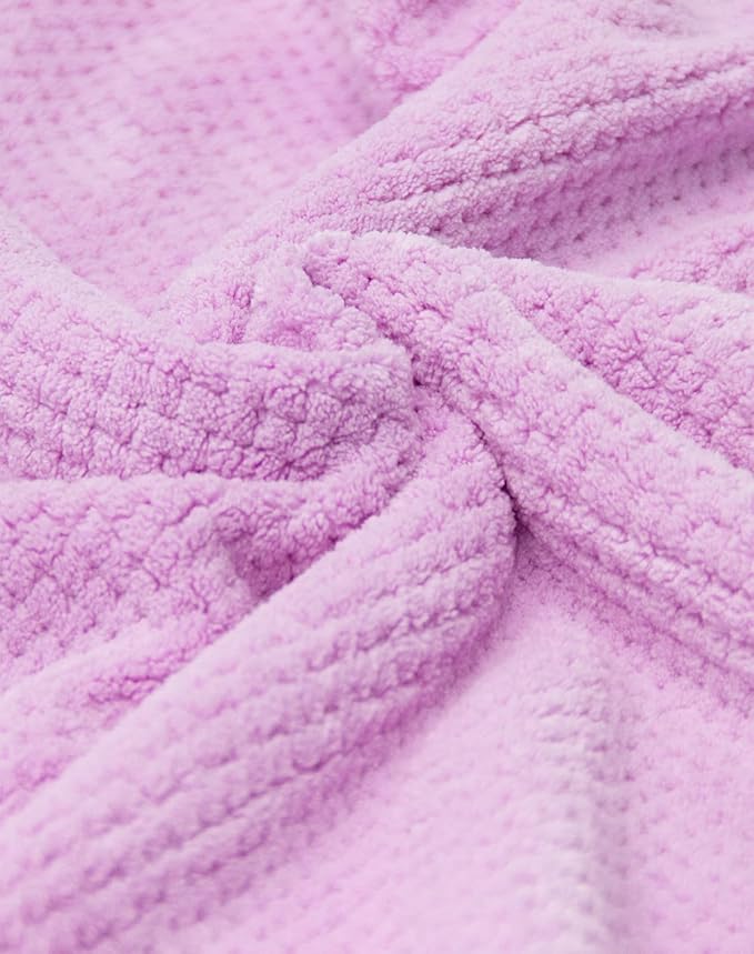 Netcken Large Microfiber Hair Towel for Women,Super Soft Anti Frizz & Quick Dry for Curly Hair,Ultra Absorbent Hair Wrap Towels for Long,Thick,Wet Hair 24x42 Inches (Purple)