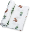 LollyBanks Swaddle Blanket, 100% Cotton Muslin Swaddle Blankets for Boys and Girls, Large 47 x 47 Inches Newborn Swaddle Receiving Blanket, Breathable Baby Blanket, Registry (Baby Bear Cub Theme)