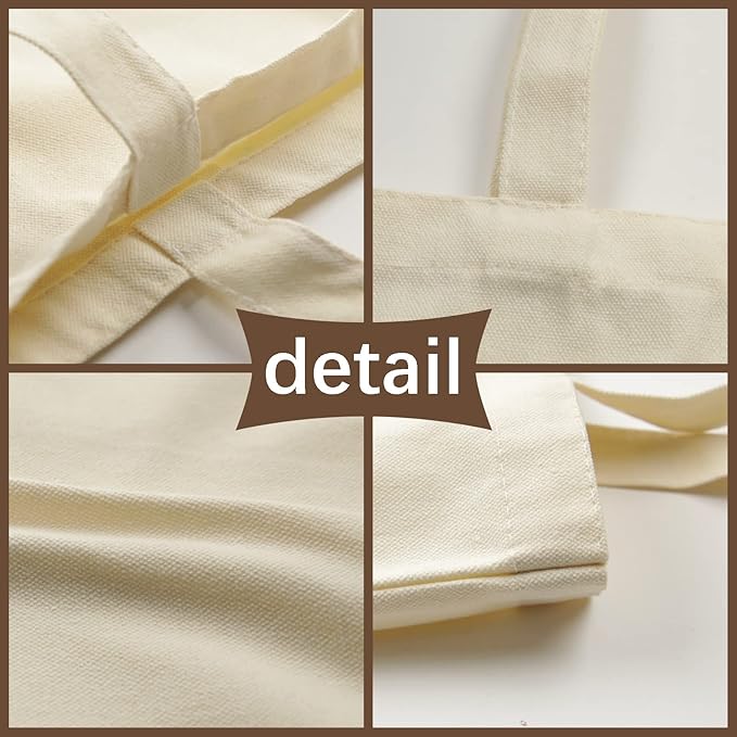 OKBA 10-Pack Blank Reusable Grocery Shopping Cloth Bags canvas tote bags Bulk DIY custom