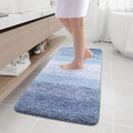 Arotive Microfiber Bathroom Rugs, Shaggy Soft and Absorbent Bath Rug, Non-Slip, Thick Plush Machine Washable Dry Bath Mats for Bathroom, Tub and Shower, 47x20, Light Blue, Rectangular