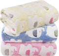 LINENLUX 1 Pack 3 Blankets Super Soft Fluffy Premium Fleece Dog Blankets for Puppy Cat Pet Blanket Flannel Throw Warm Sleep Elephant Pattern 31x20 inches