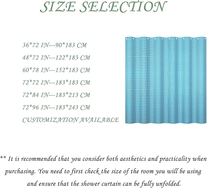 ggaimwf 72x96 Inch Solid Color Shower Curtain for Bathroom Waffle Bath Water Resistant Fabric Curtains Baby Blue Modern Thick Shower Stall Curtain with Metal Hooks